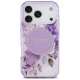 Guess IML Flower & Tonal Circle MagSafe Phone Case Cover iPhone 17 Pro - purple