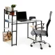 ModernHome computer desk with shelves and metal frame, white