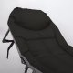 Folding garden sun lounger bed with adjustable backrest, black