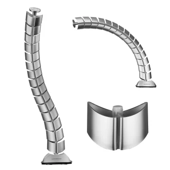Maclean MC-768 S Under Desk Cable Organizer / Spine, 75 cm, Silver