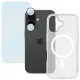 Roobix 3-in-1 Combo Kit for iPhone 17 (MagSafe Case + Screen Glass + Camera Lens Protector), Clear