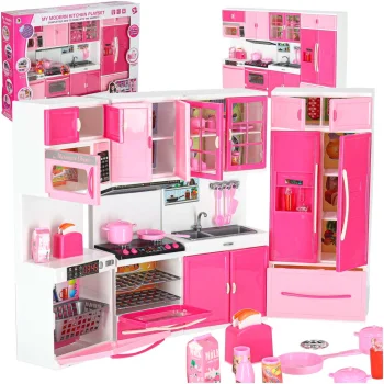 Doll Kitchen Furniture Set 4 Segments with LED and Sound, 48 cm