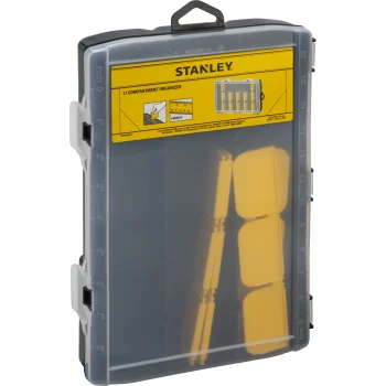 Smulkių detalių organizatorius STANLEY STST81680-1, 17 skyrių, juodas / skaidrus