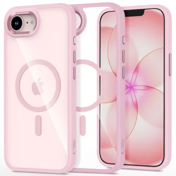 Tech-Protect Magmat MagSafe Case for iPhone 16e / 17e, Soft Pink Clear