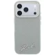 Karl Lagerfeld Saffiano Script Metal Logo MagSafe Case iPhone 17/18 Pro Max Beige