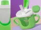 Baby Non-Spill Sippy Cup with Silicone Handles and Straw, 300ml
