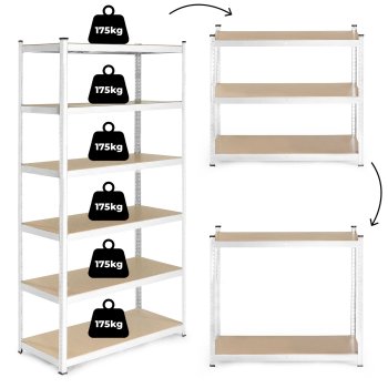 ModernHome Heavy Duty Shelving Unit 222x110x50 cm 6 Shelves 1050 kg