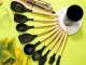 12-Piece Silicone Kitchen Utensil Set with Wooden Handles and Holder