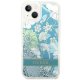 Guess Flower Liquid Glitter Case for iPhone 14 - Green