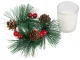Decorative Glass Candle Set with Festive Wreath, 2 pcs