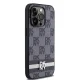 DKNY iPhone 14 Pro Case Leather Checkered Mono Pattern, Black