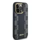 DKNY iPhone 14 Pro Max Case Leather Checkered Mono Pattern MagSafe, Black
