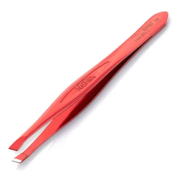 Nghia Export T-01 Slanted Cosmetic Tweezers, Red