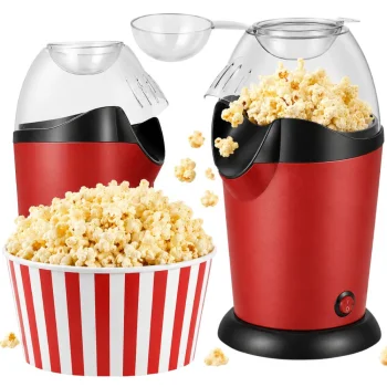 Oil-Free Popcorn Maker 1200W, Red/Black