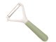 Ergonomic Vegetable and Fruit Peeler with Double Blade, white-green