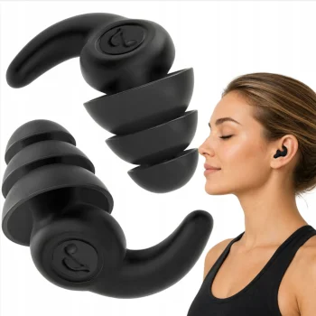 Silicone Earplugs for Sleep and Noise Reduction, Black