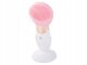 Electric Sonic Facial Cleansing Brush Massager with Stand, Pink