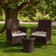 Set of 2 Garden Armchairs with Cushions MultiGarden Brown