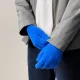 Braided Touchscreen Gloves with Finger Cutouts - Blue