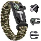 5-in-1 Paracord Survival Bracelet with Compass, Fire Starter, and Knife, Camo