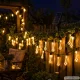 Solar garden LED string lights with 20 icicle bulbs, warm white
