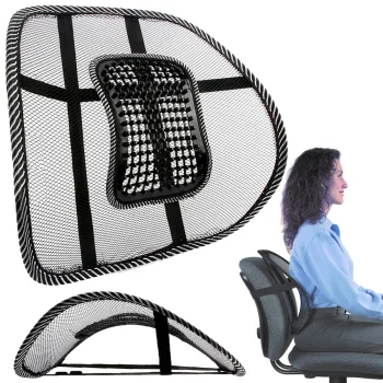Ergonomic Back Support with Massage Element, Black