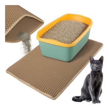 Cat Litter Trapping Mat Purlov 75x55cm Honeycomb, Beige