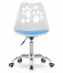 Swivel Office Chair PRINT Ergonomic Eco-Leather Desk Chair with Chrome Base, White-Blue