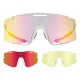 Rockbros SP338 ROAD TO SKY Cycling Glasses with 3 Interchangeable Lenses - Cream