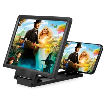 Phone Screen Magnifier with 3x Magnification for Movies & Reading, Black