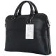 Guess Grained Zipper Pocket Triangle Logo 15\" Laptop Bag - Black