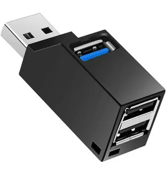 USB 3.0 Hub 3-Port High Speed Data Splitter 5Gbps, Black