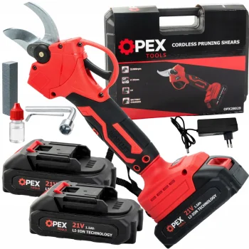 Cordless Pruning Shears OPEX TOOLS OPX28029, 21V, 25 mm, with 2 Batteries and Case