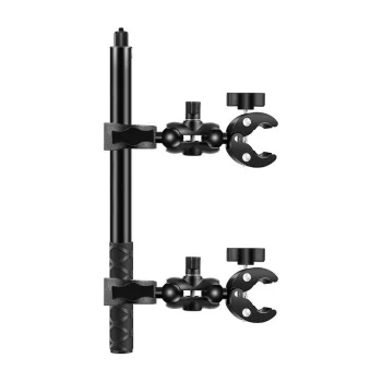 Puluz Motorcycle and Bicycle Mount with Two Clamps and 150 cm Selfie Stick, Black