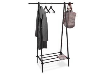 ModernHome Metal Garment Rack with Storage Shelf, Black