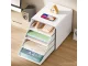 Desk Organizer with 4 Drawers, A4 Document Holder, White