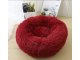 Plush Calming Donut Dog Bed for Large Dogs and Cats 80 cm, Burgundy