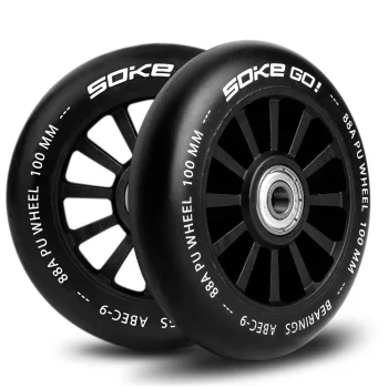 Soke Scooter Wheels 100 mm 2 Pcs, Black