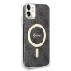 Apple iPhone 11 6.1\'\' Guess 4G Print MagSafe Case Cover (GUBPN61H4EACSK) + Charger, Black