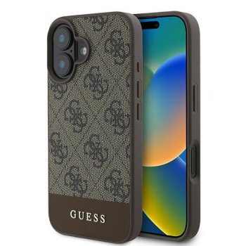 Guess 4G Bottom Stripe Case for iPhone 16 Plus - Brown