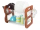 2-Tier Wooden Dish Drying Rack, Drainer with Cutlery Holder