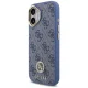 Guess 4G Strass Logo & Big Strap Metal Buttons MagSafe Case for iPhone 17, Blue
