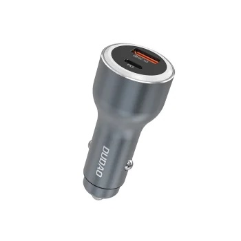 Dudao R4Ultra 120W Car Charger USB-A and USB-C - Gray