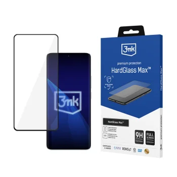 Apsauginis stiklas 3mk HardGlass Max Xiaomi Redmi Note 13 Pro+, juodas