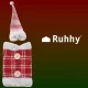 Ruhhy Christmas Decorative Bottle Cover with Hat, Red/Grey