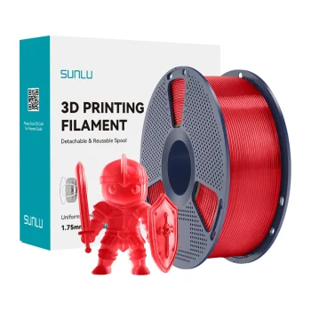 Sunlu PLA+ 3D Printer Filament 1.75 mm, Transparent Red