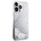 Guess iPhone 14 Pro Max Case Liquid Glitter Marble, White