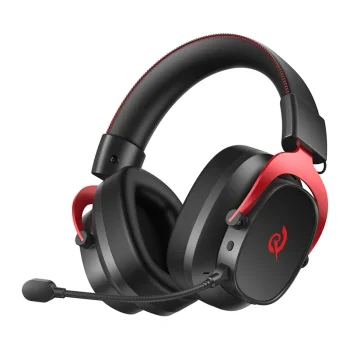 QCY Heroad VT200 Tri-Mode Wireless Gaming Headphones, Black/Red