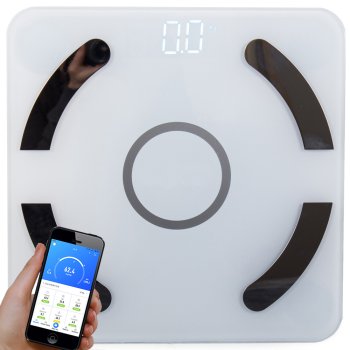 Analytical Bluetooth Bathroom Scale up to 180kg, Tempered Glass, White