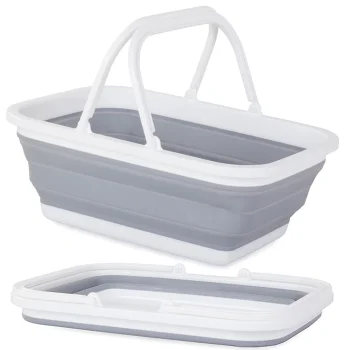 Collapsible Silicone Shopping Basket with Handles